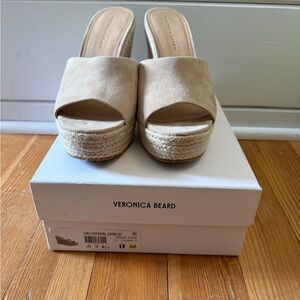 Veronica Beard Beige Espadrille Mules